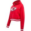 Pro Standard Womens NFL Retro Classics Brushed Back French Terry Cropped Pullover Hoodie(Red)