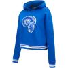 Pro Standard Womens NFL Retro Classics Brushed Back French Terry Cropped Pullover Hoodie(Royal Blue)