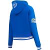 Pro Standard Womens NFL Retro Classics Brushed Back French Terry Cropped Pullover Hoodie(Royal Blue)