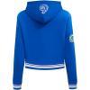 Pro Standard Womens NFL Retro Classics Brushed Back French Terry Cropped Pullover Hoodie(Royal Blue)