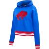 Pro Standard Womens NFL Retro Classics Brushed Back French Terry Cropped Pullover Hoodie(Royal Blue/Red)