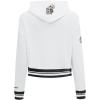 Pro Standard Womens NFL Retro Classics Brushed Back French Terry Cropped Pullover Hoodie(White/Black)