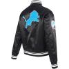 Pro Standard Womens NFL Retro Classics Satin Jacket(Black)