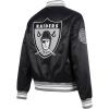 Pro Standard Womens NFL Retro Classics Satin Jacket(Black/Gray)