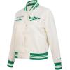 Pro Standard Womens NFL Retro Classics Satin Jacket(Eggshell/ Kelly Green)