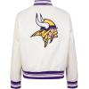 Pro Standard Womens NFL Retro Classics Satin Jacket(Eggshell/ Purple)