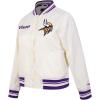Pro Standard Womens NFL Retro Classics Satin Jacket(Eggshell/ Purple)