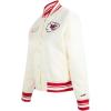 Pro Standard Womens NFL Retro Classics Satin Jacket(Eggshell/ Red)