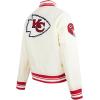 Pro Standard Womens NFL Retro Classics Satin Jacket(Eggshell/ Red)