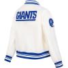Pro Standard Womens NFL Retro Classics Satin Jacket(Eggshell/Dodger Blue)
