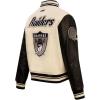 Pro Standard Womens NFL Retro Classics Varsity Jacket(Eggshell/ Black)