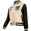 Pro Standard Womens NFL Retro Classics Varsity Jacket(Eggshell/ Black)