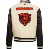 Pro Standard Womens NFL Retro Classics Varsity Jacket(Eggshell/ Midnight Navy)