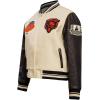 Pro Standard Womens NFL Retro Classics Varsity Jacket(Eggshell/ Midnight Navy)