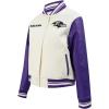 Pro Standard Womens NFL Retro Classics Varsity Jacket(Eggshell/ Purple)