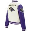 Pro Standard Womens NFL Retro Classics Varsity Jacket(Eggshell/ Purple)