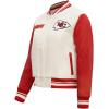 Pro Standard Womens NFL Retro Classics Varsity Jacket(Eggshell/ Red)