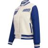 Pro Standard Womens NFL Retro Classics Varsity Jacket(Eggshell/Dodger Blue)