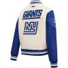 Pro Standard Womens NFL Retro Classics Varsity Jacket(Eggshell/Dodger Blue)