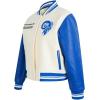 Pro Standard Womens NFL Retro Classics Varsity Jacket(Eggshell/Royal Blue)