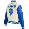 Pro Standard Womens NFL Retro Classics Varsity Jacket(Eggshell/Royal Blue)