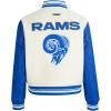 Pro Standard Womens NFL Retro Classics Varsity Jacket(Eggshell/Royal Blue)