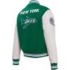 Pro Standard Womens NFL Retro Classics Varsity Jacket(Kelly Green/ White)