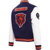 Pro Standard Womens NFL Retro Classics Varsity Jacket(Midnight Navy/Orange/Midnight Navy)