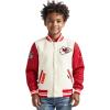 Pro Standard Big Boys NFL Retro Classics Varsity Jacket(Eggshell/ Red)