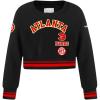 Pro Standard Big Girls NBA Retro Classics Fleece Crewneck Sweatshirt(Black/Red/Black)