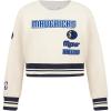 Pro Standard Big Girls NBA Retro Classics Fleece Crewneck Sweatshirt(Eggshell/ Midnight Navy)