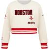 Pro Standard Big Girls NBA Retro Classics Fleece Crewneck Sweatshirt(Eggshell/ Red)