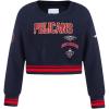 Pro Standard Big Girls NBA Retro Classics Fleece Crewneck Sweatshirt(Midnight Navy/Red/Midnight Navy)