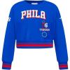 Pro Standard Big Girls NBA Retro Classics Fleece Crewneck Sweatshirt(Royal Blue/Red)
