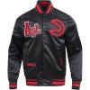 Pro Standard Mens NBA Best Of Satin Jacket(Black/Red/Black)