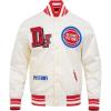 Pro Standard Mens NBA Best Of Satin Jacket(Eggshell/ Red)