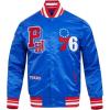 Pro Standard Mens NBA Best Of Satin Jacket(Royal Blue/Red)