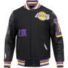 Pro Standard Mens NBA Old English Varsity Jacket(Black/Purple)