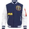 Pro Standard Mens NBA Old English Varsity Jacket(Midnight Navy/White)