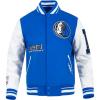 Pro Standard Mens NBA Old English Varsity Jacket(Royal Blue/White)