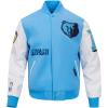 Pro Standard Mens NBA Old English Varsity Jacket(University Blue/White)