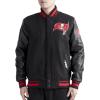 Pro Standard Mens NFL Old English Varsity Jacket(Black/Red/Black)