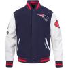 Pro Standard Mens NFL Old English Varsity Jacket(Midnight Navy/Red/Midnight Navy)