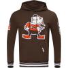 Pro Standard Mens NFL Retro Classics Brushed Back French Terry Pull Over Hoodie(Brown)