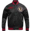 Pro Standard Mens NHL Retro Classics Satin Jacket(Black/Red/Black)