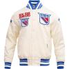 Pro Standard Mens NHL Retro Classics Satin Jacket(Eggshell/Royal Blue)