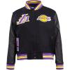 Pro Standard Womens NBA Retro Classics Varsity Jacket(Black/Purple/Yellow)