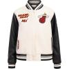 Pro Standard Womens NBA Retro Classics Varsity Jacket(Eggshell/ Black)