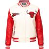 Pro Standard Womens NBA Retro Classics Varsity Jacket(Eggshell/ Red)
