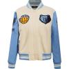 Pro Standard Womens NBA Retro Classics Varsity Jacket(Eggshell/ University Blue)